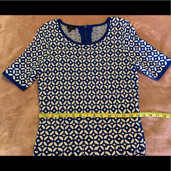 Talbots blue/white jacquard sweater dress size PM - Picture 5 of 8